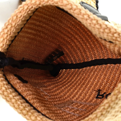 Fendi – Sack Small Braided Straw Bag in Beige