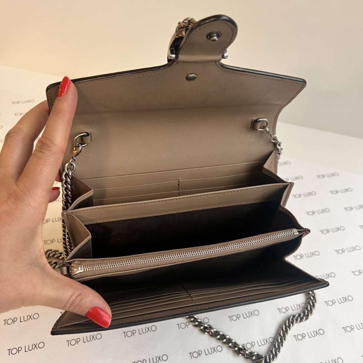 Gucci – Dionysus Mini Bag GG Supreme Monogram Beige