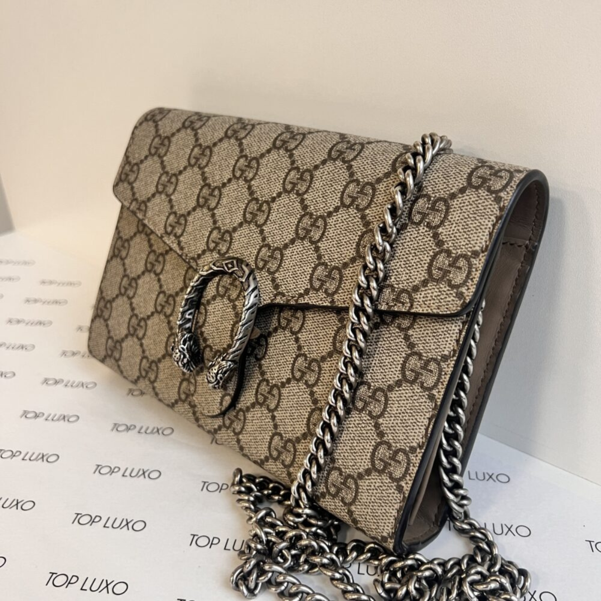 Gucci – Dionysus Mini Bag GG Supreme Monogram Beige
