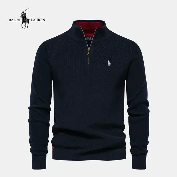 RL™ - Knitted jumper with half zip + Free Perfume Bleu de Chanel