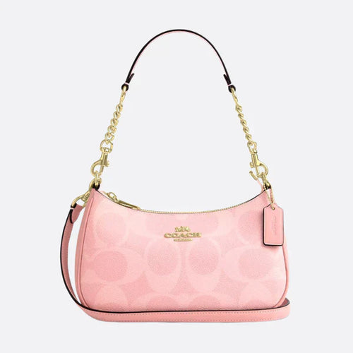 Coach Teri Shoulder Bag in Signature Canvas Pink