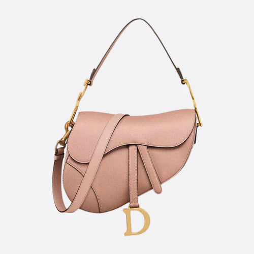 Dior – Mini Saddle Bag in Blush Satin