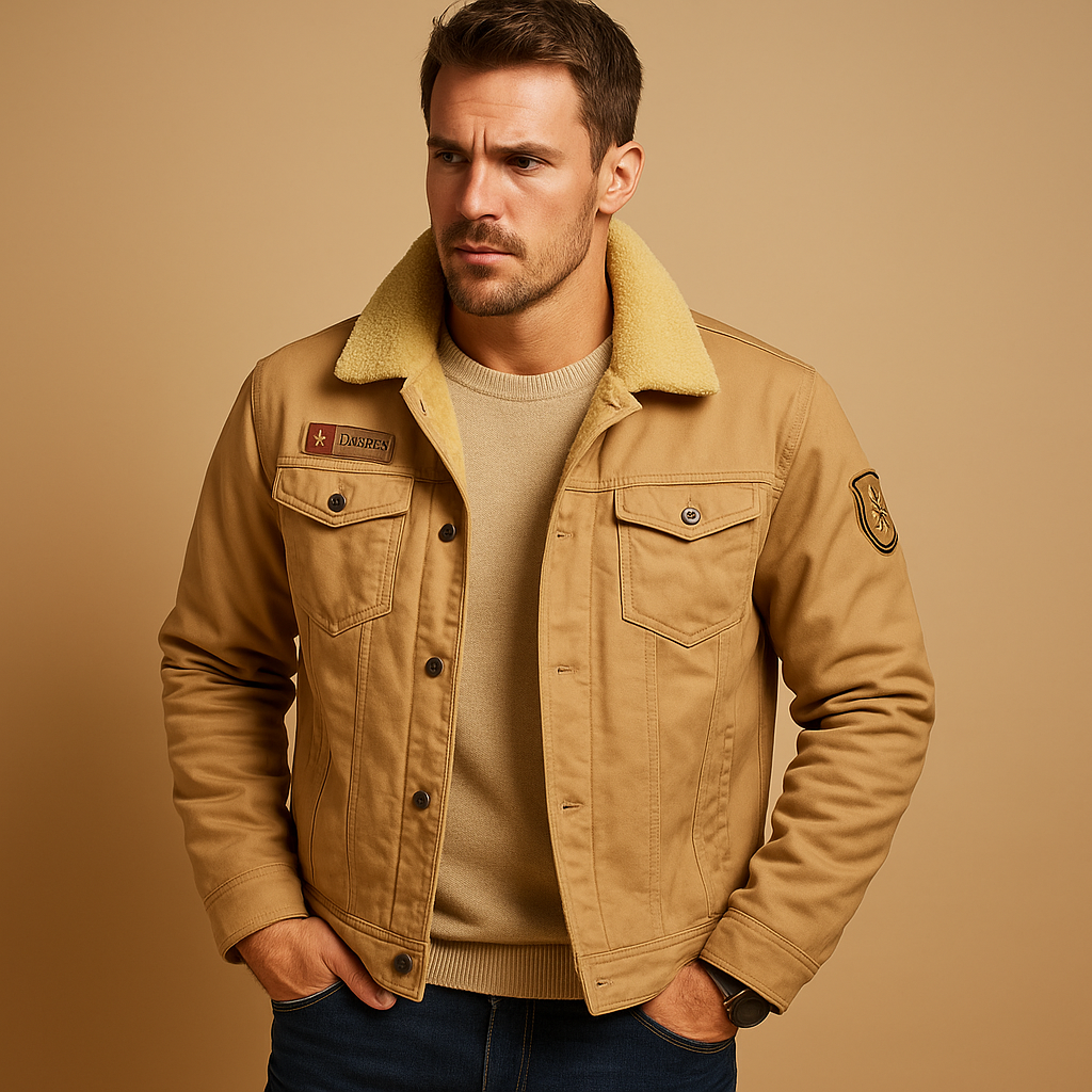 Men's Fleece Motorcycle Jacket with Reinforced Panels | Casual Riding Fit