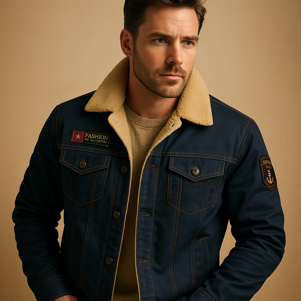 Men's Fleece Motorcycle Jacket with Reinforced Panels | Casual Riding Fit